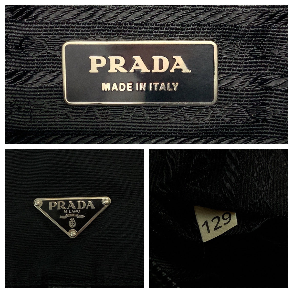 18452
PRADA プラダ テスート 三角ロゴプレート ブラック 黒 シルバー金具 ナイロン ショルダーバッグ ポシェット  レディース AB38