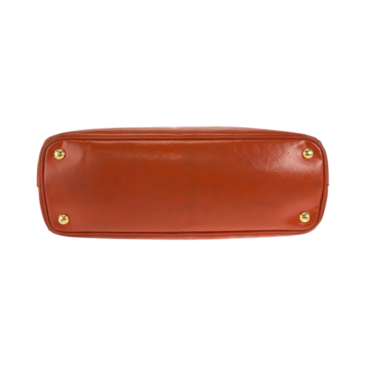 18453
PRADA プラダ サフィアーノ ガレリア オレンジ ゴールド金具 パテントレザー ショルダーバッグ ハンドバッグ 2way  レディース AB62