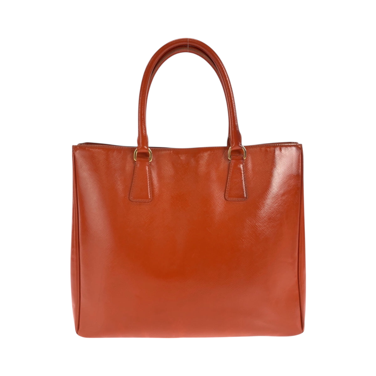 18453
PRADA プラダ サフィアーノ ガレリア オレンジ ゴールド金具 パテントレザー ショルダーバッグ ハンドバッグ 2way  レディース AB62