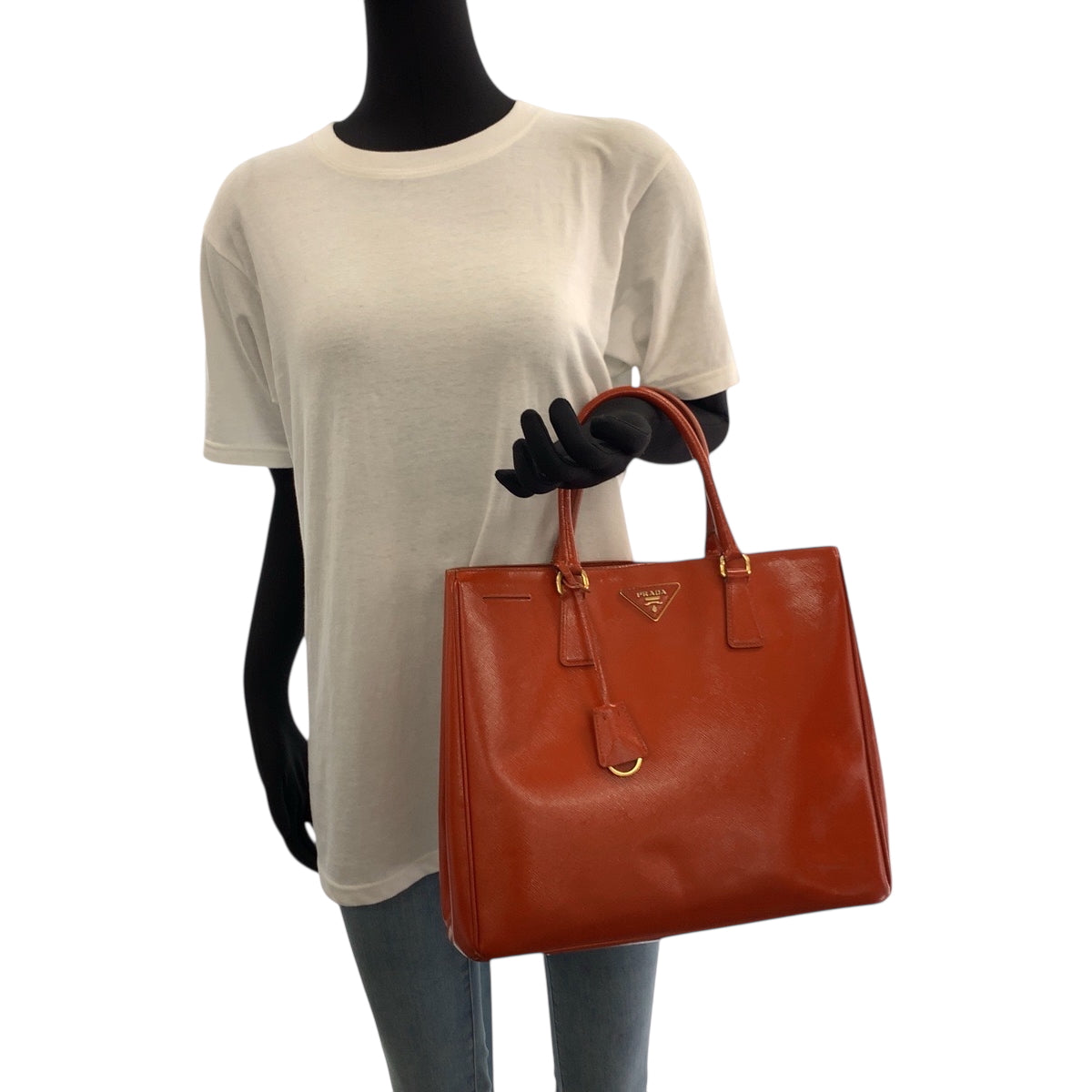 18453
PRADA プラダ サフィアーノ ガレリア オレンジ ゴールド金具 パテントレザー ショルダーバッグ ハンドバッグ 2way  レディース AB62