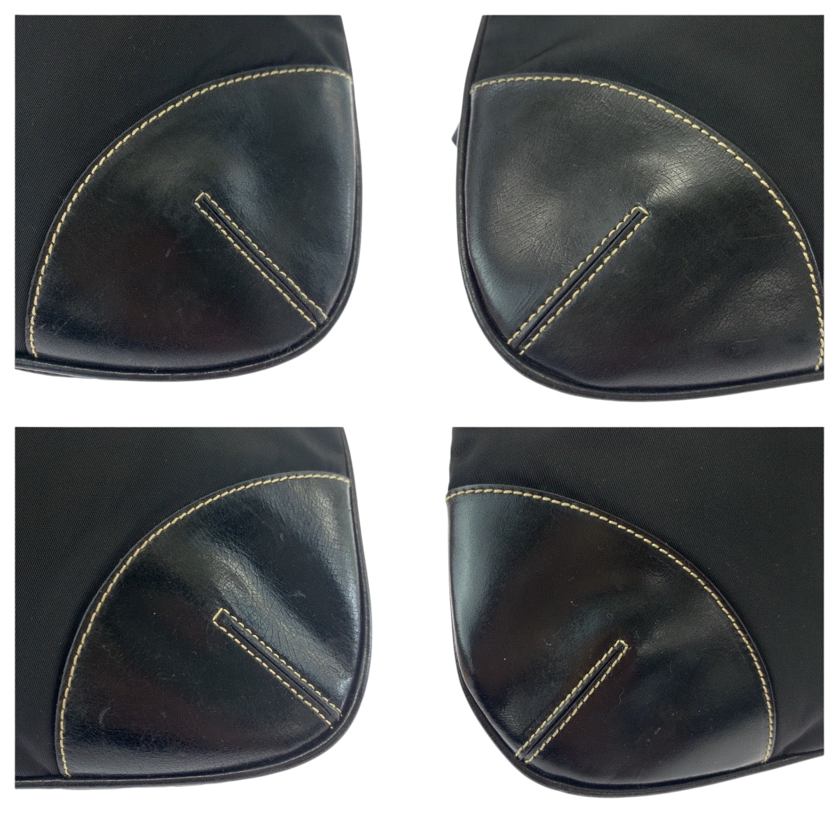 18454
PRADA Tessuto Triangle Logo Plate Black Silver Hardware Nylon 7 Shoulder Bag Pochette Ladies AB40