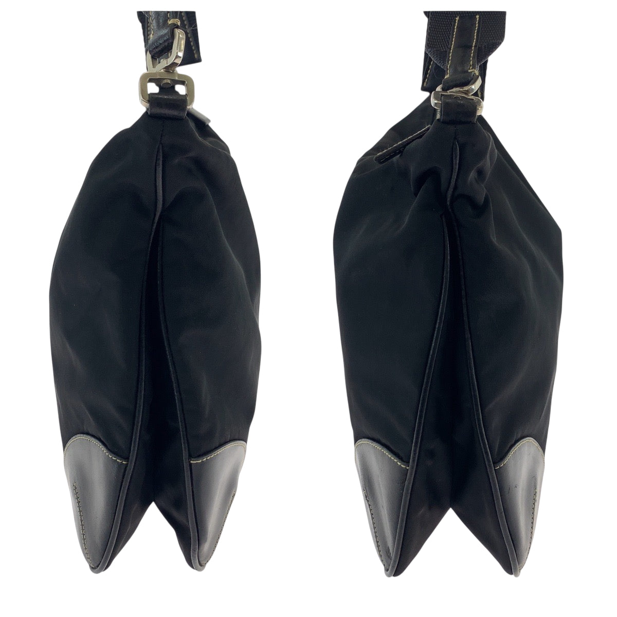 18454
PRADA プラダ テスート 三角ロゴプレート ブラック 黒 シルバー金具 ナイロン 7 ショルダーバッグ ポシェット  レディース AB40