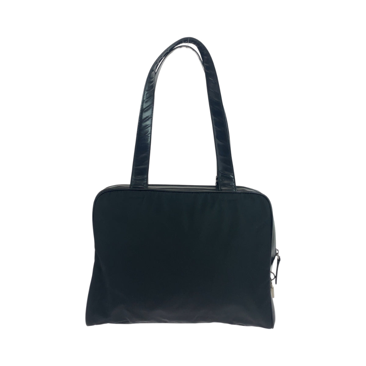 18455
PRADA プラダ テスート 三角ロゴプレート ブラック 黒 シルバー金具 ナイロン トートバッグ ショルダーバッグ  レディース ABP40