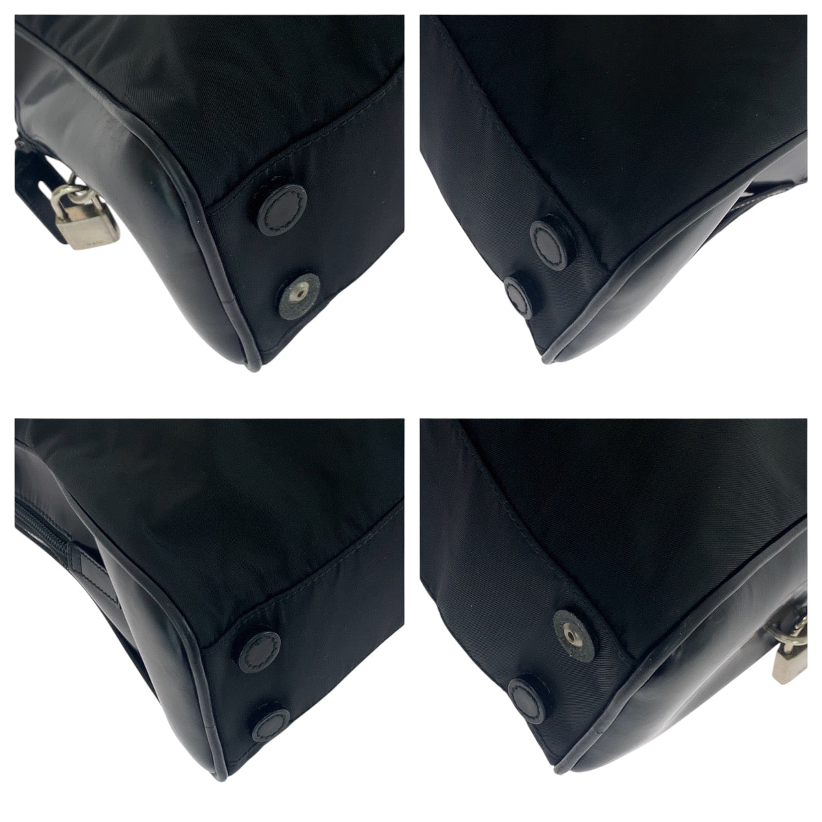 18455
PRADA プラダ テスート 三角ロゴプレート ブラック 黒 シルバー金具 ナイロン トートバッグ ショルダーバッグ  レディース ABP40