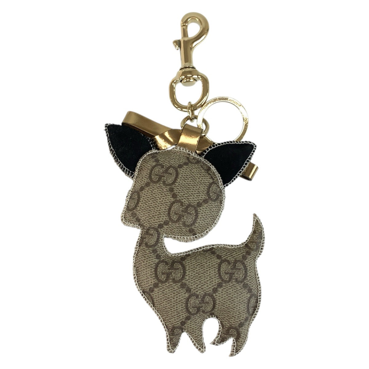 18458
GUCCI グッチ チワワ ベージュ ゴールド金具 GGスプリームキャンバス キーホルダー バッグチャーム  レディース ABP22
