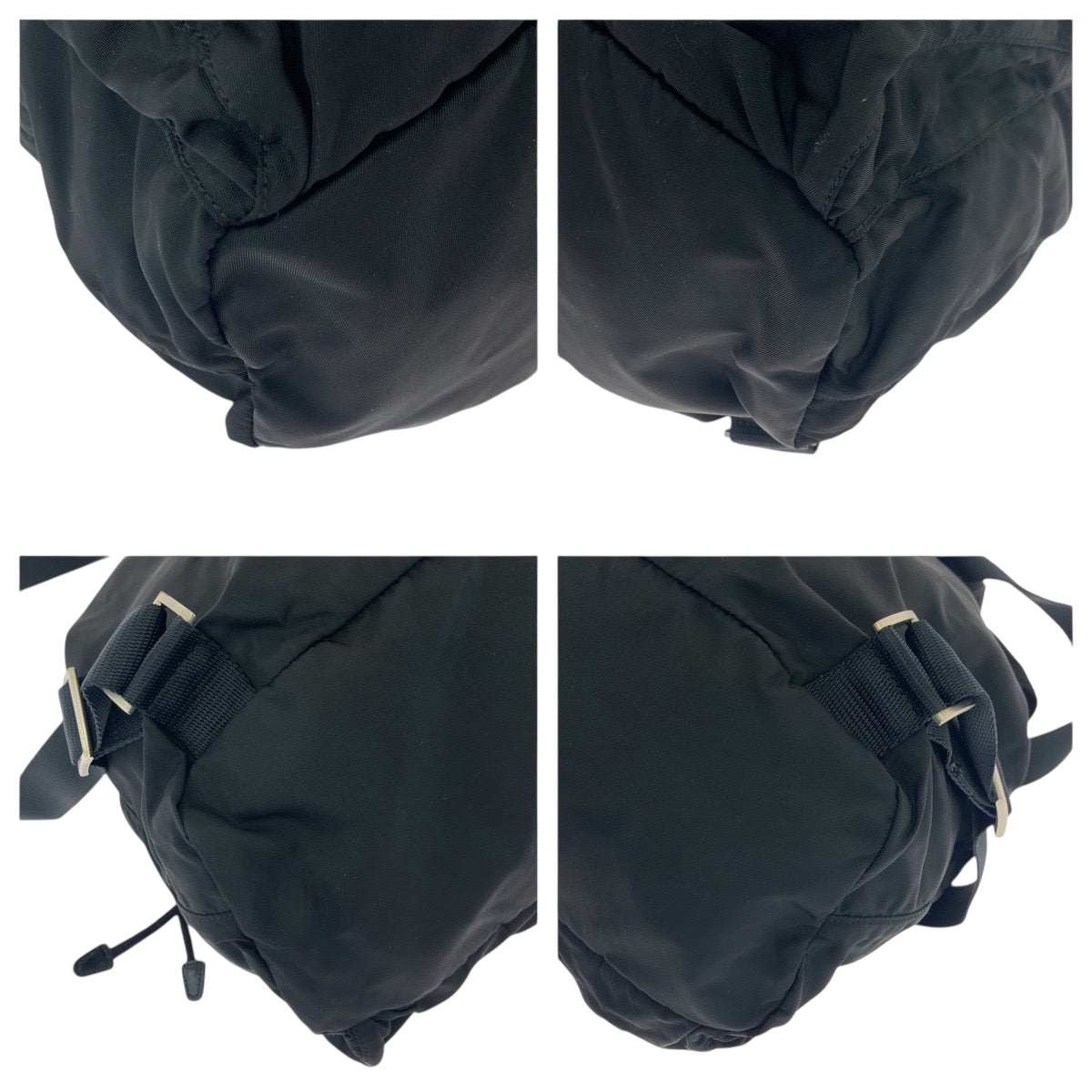 18459
PRADA プラダ テスート 三角ロゴプレート ブラック 黒 シルバー金具 ナイロン リュックサック バックパック  レディース ABP50