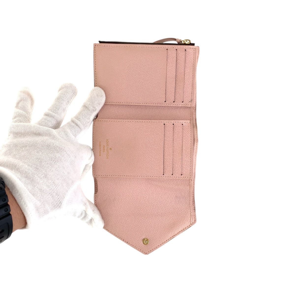 18460
LOUIS VUITTON ルイヴィトン モノグラム ポルトフォイユ ヴィクトリーヌ ブラウン ローズ バレリーヌ ピンク ゴールド金具 PVC / レザー M62360 折財布 コンパクトウォレット  レディース AB39