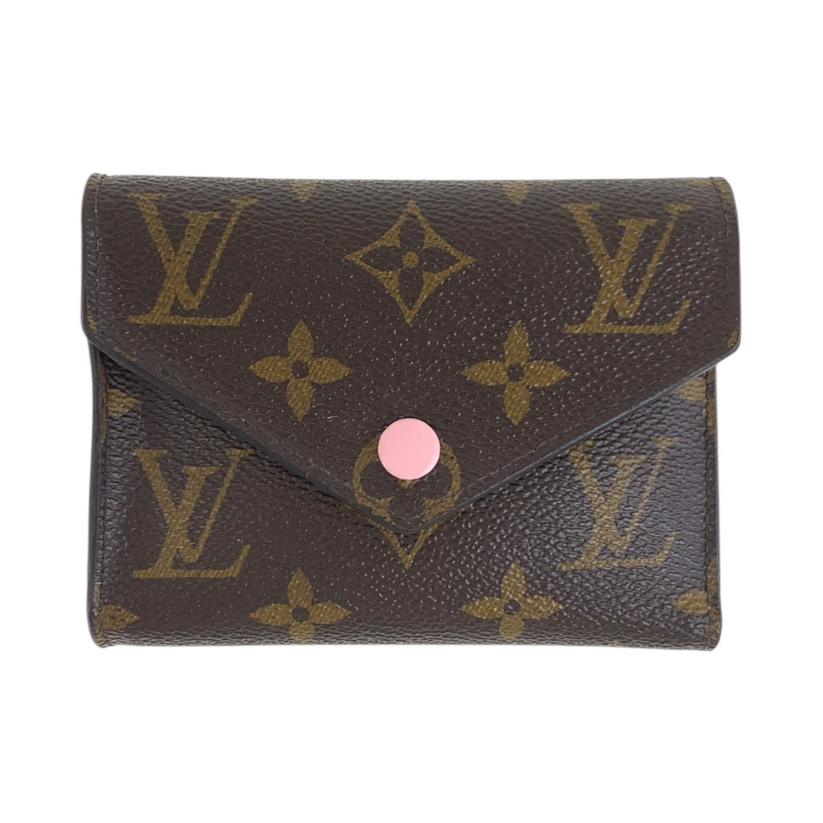 18460
LOUIS VUITTON ルイヴィトン モノグラム ポルトフォイユ ヴィクトリーヌ ブラウン ローズ バレリーヌ ピンク ゴールド金具 PVC / レザー M62360 折財布 コンパクトウォレット  レディース AB39
