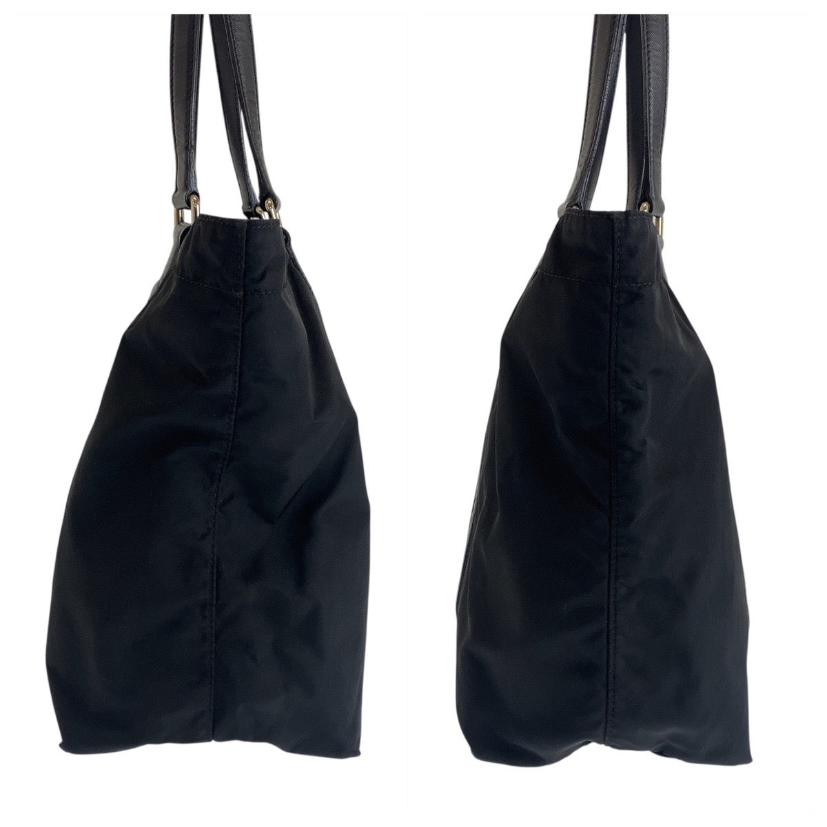 18464
PRADA プラダ テスート 三角ロゴプレート ブラック 黒 シルバー金具  ナイロン / レザー  トートバッグ ショルダーバッグ  レディース ABP35
