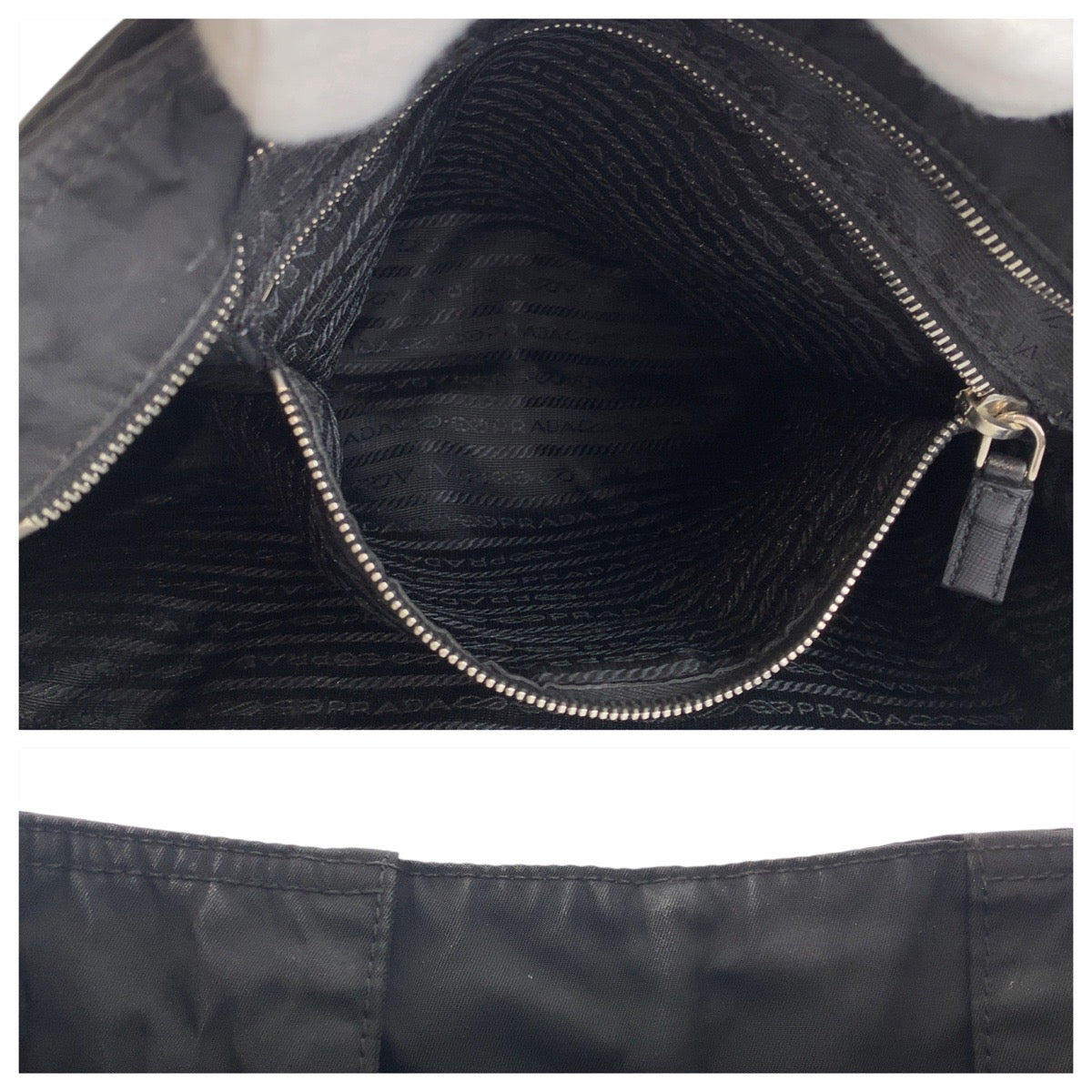 18464
PRADA プラダ テスート 三角ロゴプレート ブラック 黒 シルバー金具  ナイロン / レザー  トートバッグ ショルダーバッグ  レディース ABP35
