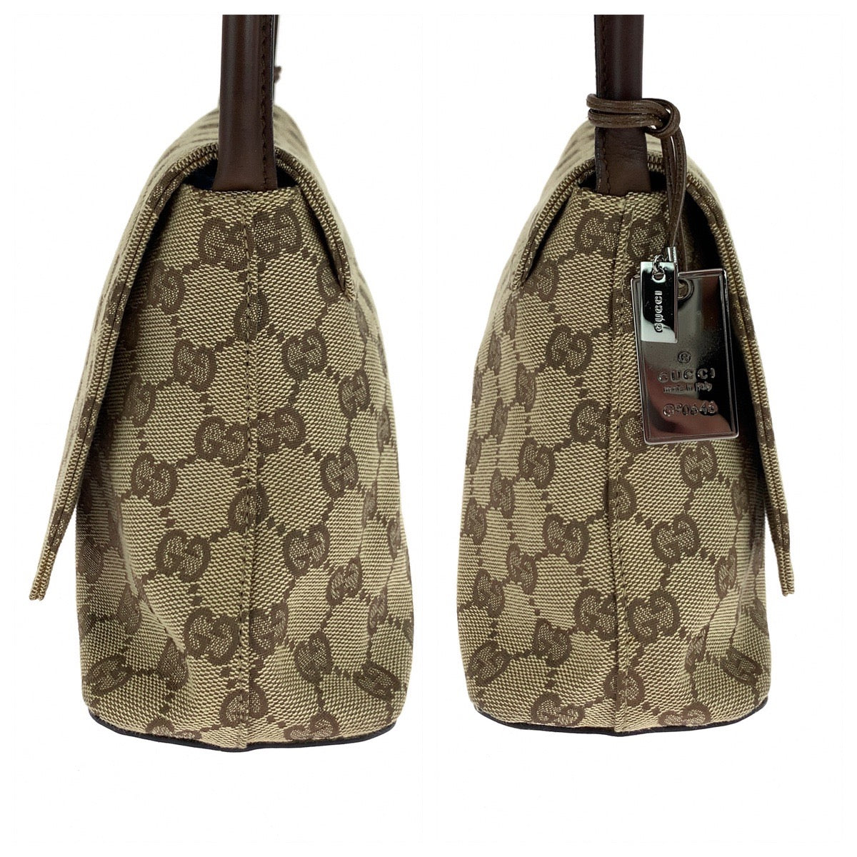 18465
GUCCI グッチ ベージュ ブラウン シルバー金具 GGキャンバス 90646 ショルダーバッグ 肩掛け  レディース ABP52