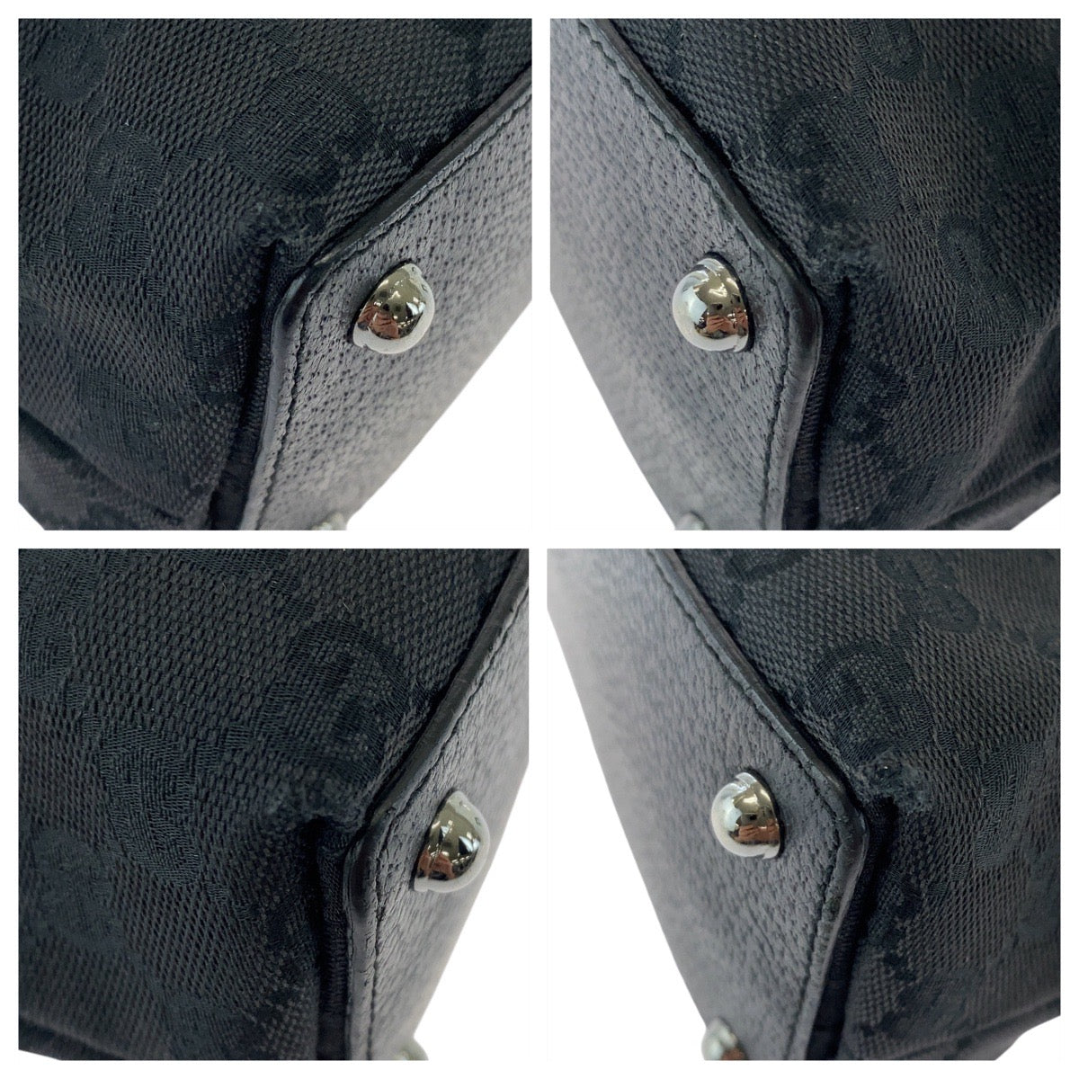 18467
GUCCI グッチ ブラック 黒 シルバー金具 GGキャンバス / レザー 120837 トートバッグ ショルダーバッグ  レディース ABP39