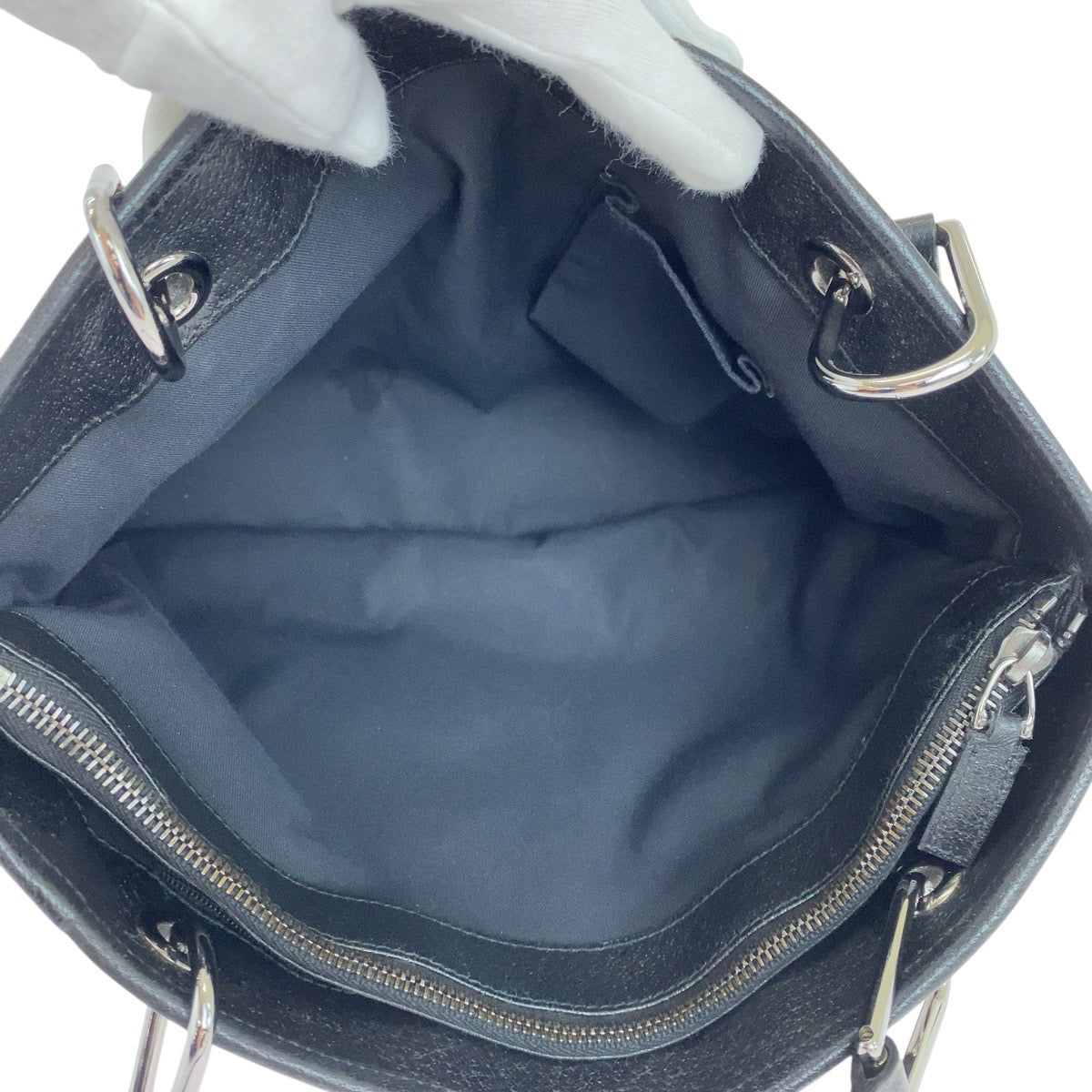 18467
GUCCI グッチ ブラック 黒 シルバー金具 GGキャンバス / レザー 120837 トートバッグ ショルダーバッグ  レディース ABP39