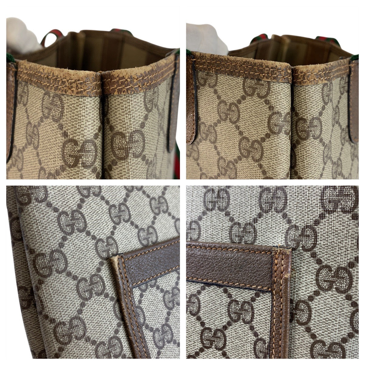 18468
GUCCI グッチ ヴィンテージ シェリーライン オールドグッチ ベージュ ブラウン GGスプリームキャンバス 39 02 003 トートバッグ ショルダーバッグ  レディース AB33