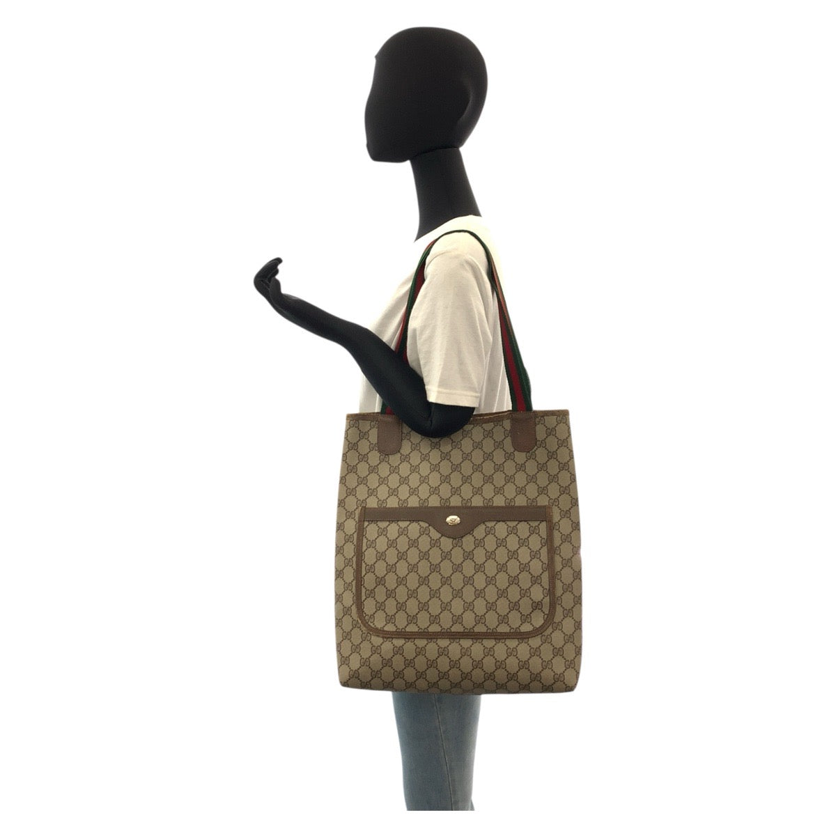 18468
GUCCI グッチ ヴィンテージ シェリーライン オールドグッチ ベージュ ブラウン GGスプリームキャンバス 39 02 003 トートバッグ ショルダーバッグ  レディース AB33