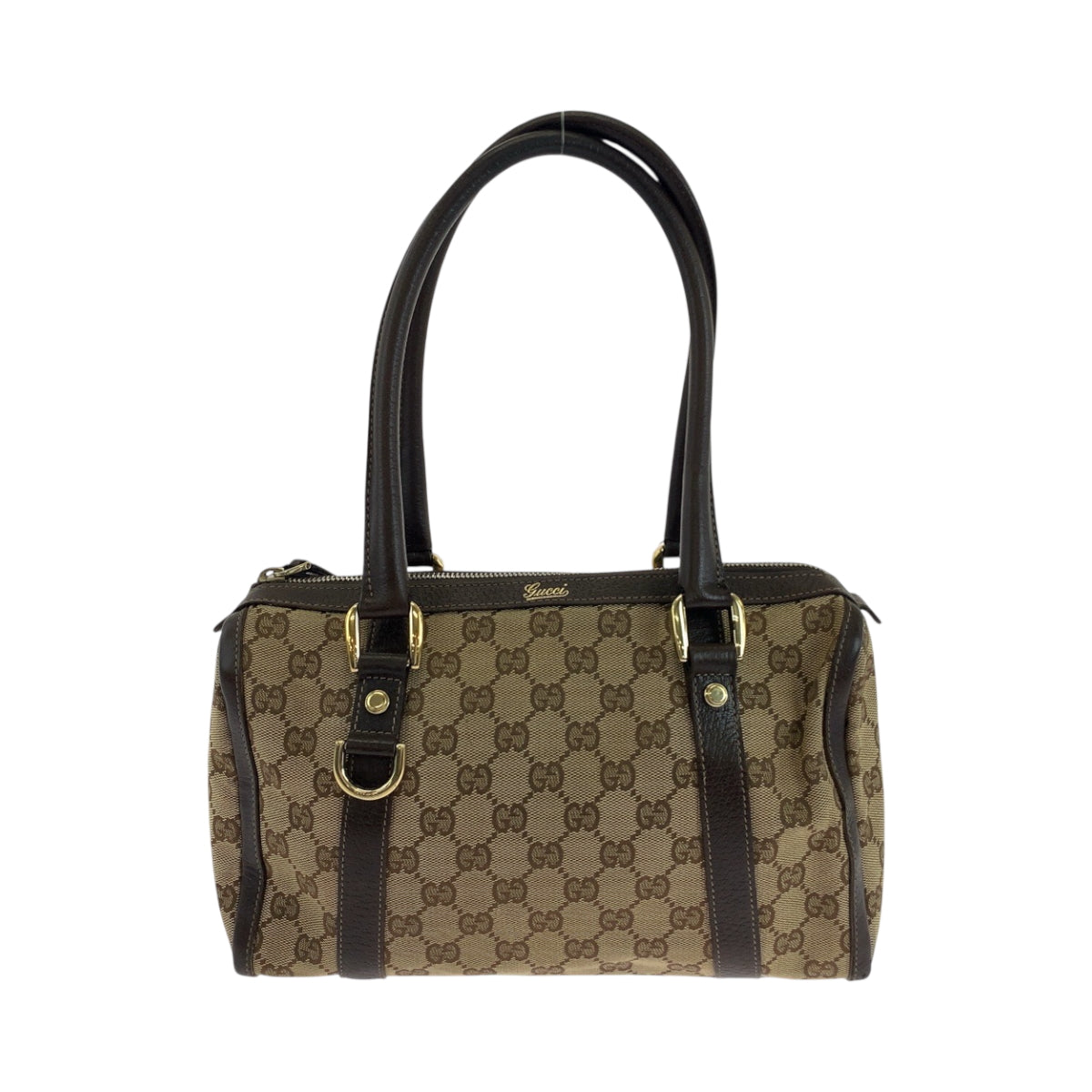 18469
GUCCI グッチ ベージュ ブラウン ゴールド金具 GGキャンバス 130942 ハンドバッグ ショルダーバッグ  レディース AB39