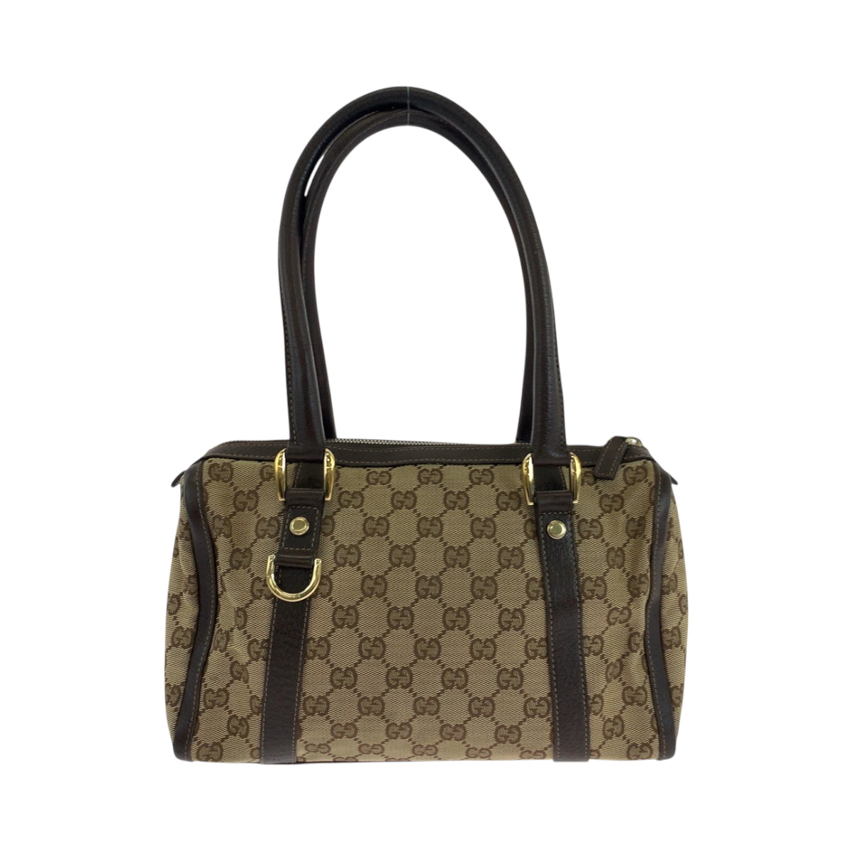 18469
GUCCI グッチ ベージュ ブラウン ゴールド金具 GGキャンバス 130942 ハンドバッグ ショルダーバッグ  レディース AB39