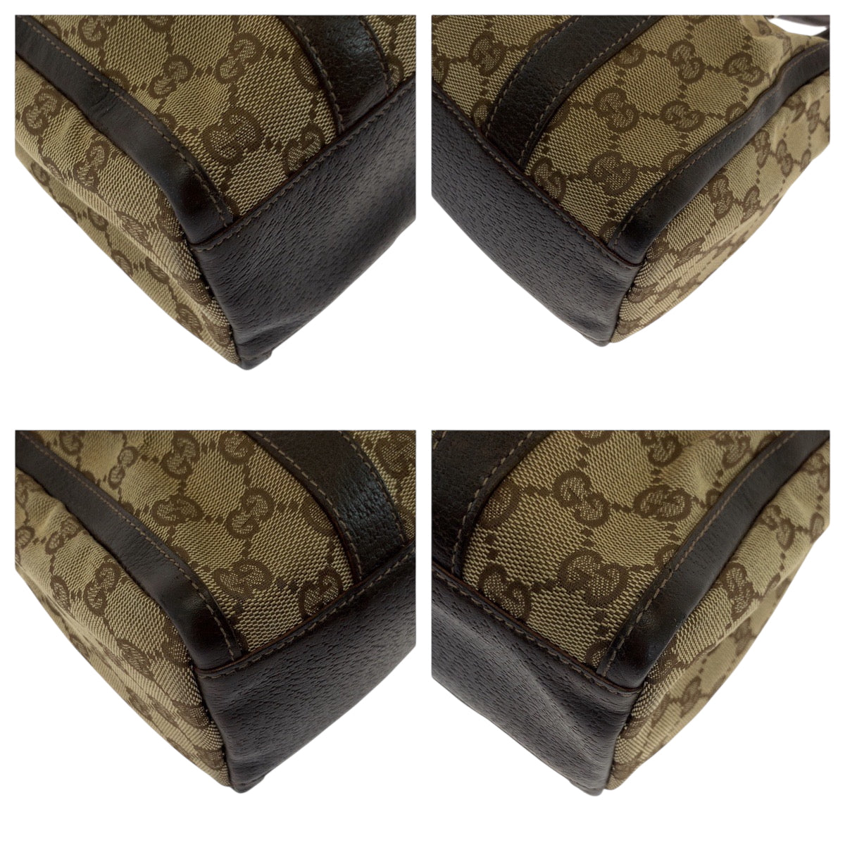 18469
GUCCI グッチ ベージュ ブラウン ゴールド金具 GGキャンバス 130942 ハンドバッグ ショルダーバッグ  レディース AB39