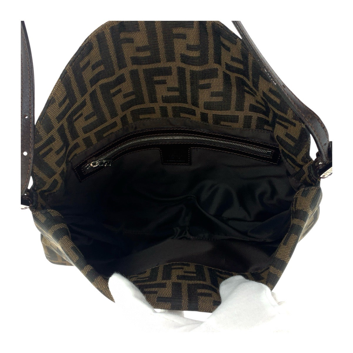18471
FENDI フェンディ ヴィンテージ ズッカ柄 ブラウン シルバー金具 キャンバス 2384 26796 018 ショルダーバッグ ハンドバッグ  レディース AB48