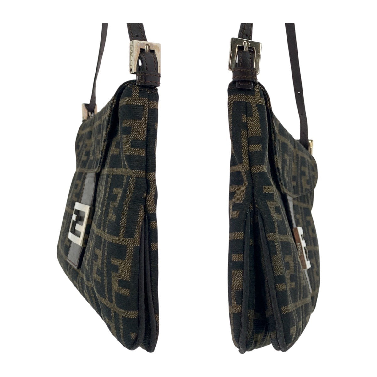 18471
FENDI フェンディ ヴィンテージ ズッカ柄 ブラウン シルバー金具 キャンバス 2384 26796 018 ショルダーバッグ ハンドバッグ  レディース AB48