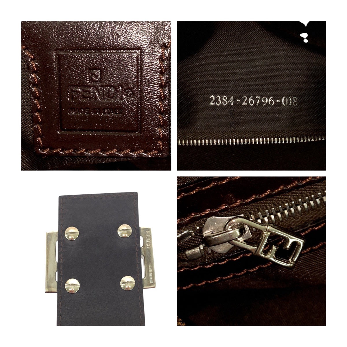 18471
FENDI フェンディ ヴィンテージ ズッカ柄 ブラウン シルバー金具 キャンバス 2384 26796 018 ショルダーバッグ ハンドバッグ  レディース AB48