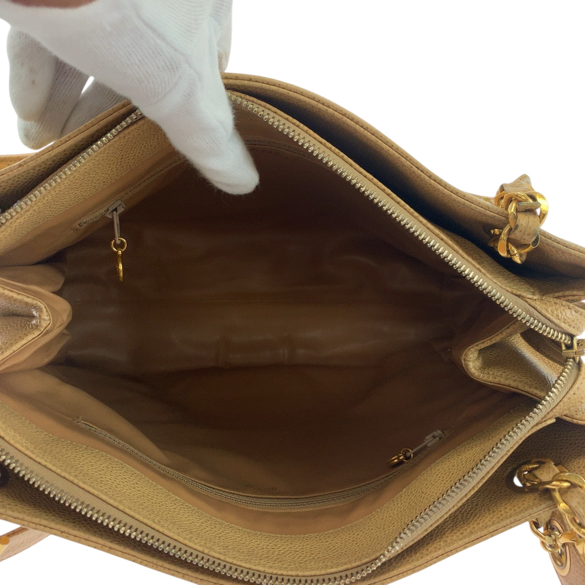 18474
CHANEL シャネル ヴィンテージ ココマーク キャメル ゴールド金具 キャビアスキン チェーンショルダーバッグ 肩掛け レディース AB160