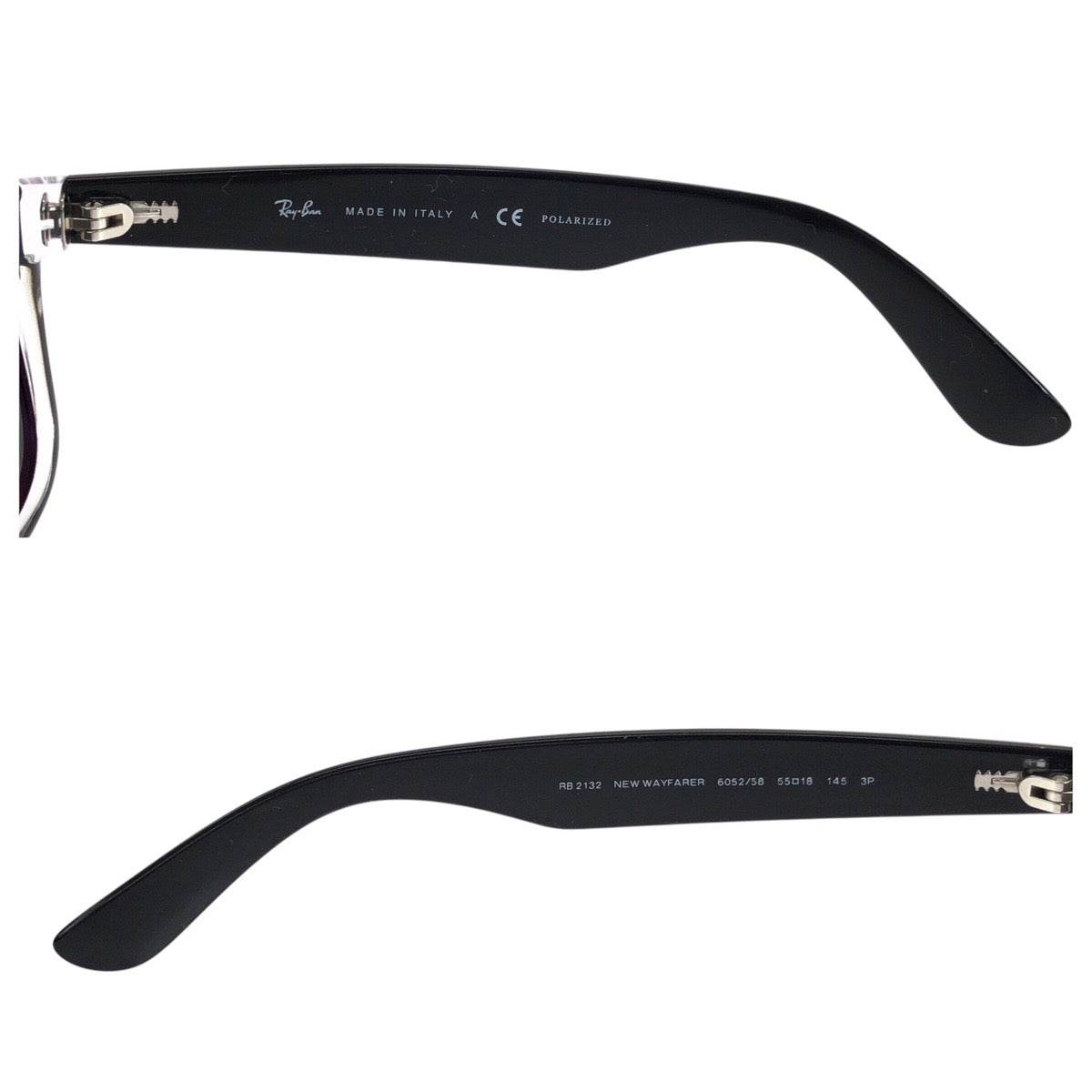 18475
Ray-Ban レイバン ウェイファーラー ブラック 黒 シルバー金具 プラスチック RB2132 6052/58 55▫︎18 145 サングラス ウェリントン  メンズ ABP10