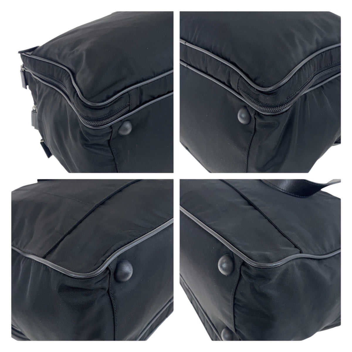 18481
PRADA プラダ テスート サフィアーノ 三角ロゴプレート ブラック 黒 シルバー金具 ナイロン / レザー ビジネスバッグ ブリーフケース  メンズ ABP50