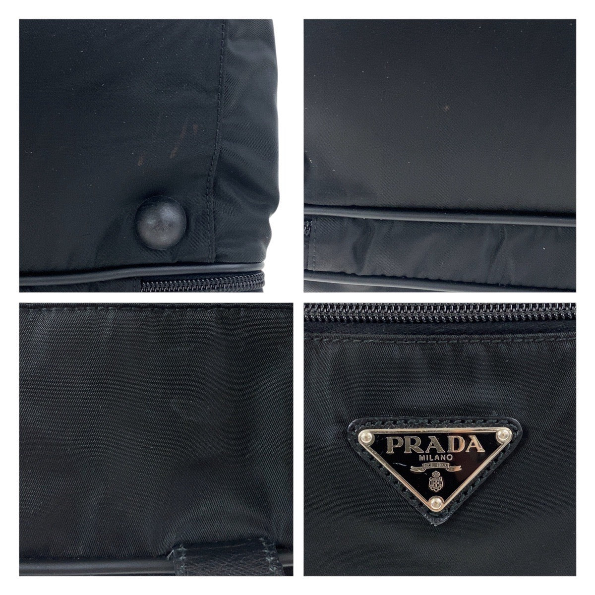 18481
PRADA プラダ テスート サフィアーノ 三角ロゴプレート ブラック 黒 シルバー金具 ナイロン / レザー ビジネスバッグ ブリーフケース  メンズ ABP50