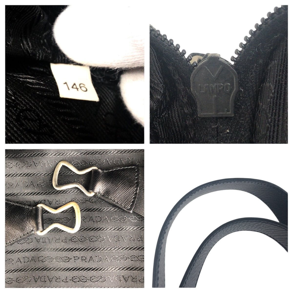 18481
PRADA プラダ テスート サフィアーノ 三角ロゴプレート ブラック 黒 シルバー金具 ナイロン / レザー ビジネスバッグ ブリーフケース メンズ ABP50