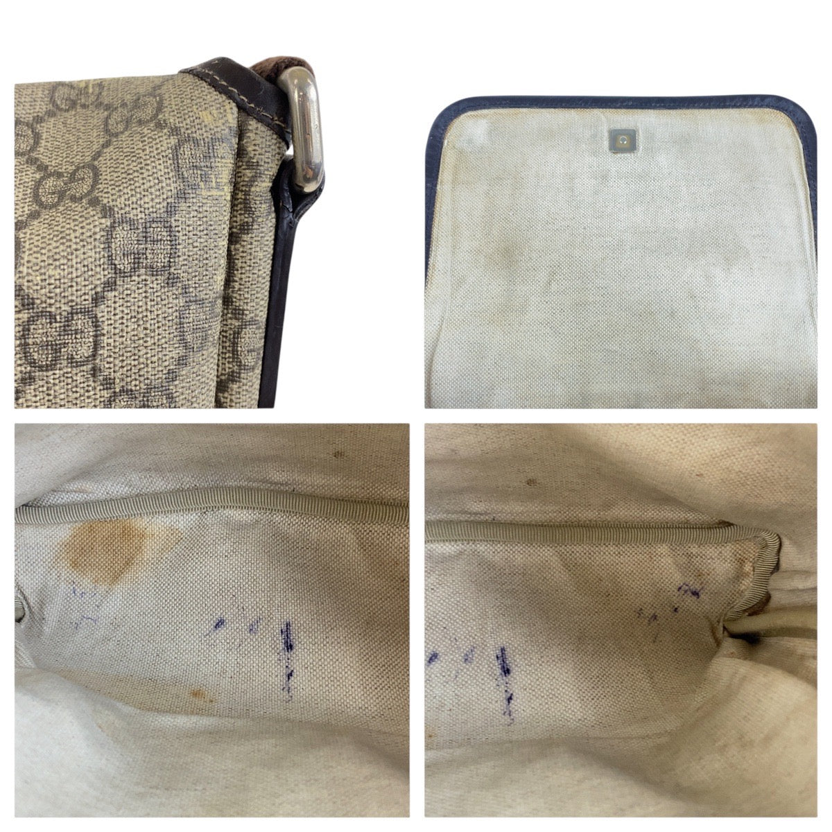 18482
GUCCI グッチ ベージュ ブラウン ゴールド金具 GGスプリームキャンバス 223666 斜め掛け ショルダーバッグ 男女兼用  レディース AB18