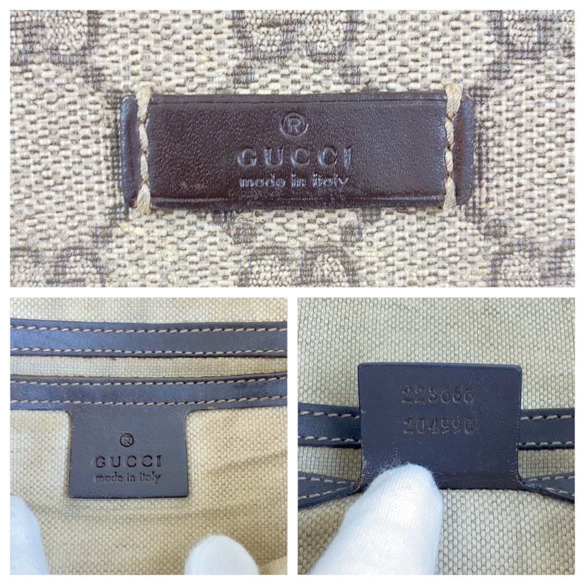 18482
GUCCI グッチ ベージュ ブラウン ゴールド金具 GGスプリームキャンバス 223666 斜め掛け ショルダーバッグ 男女兼用  レディース AB18