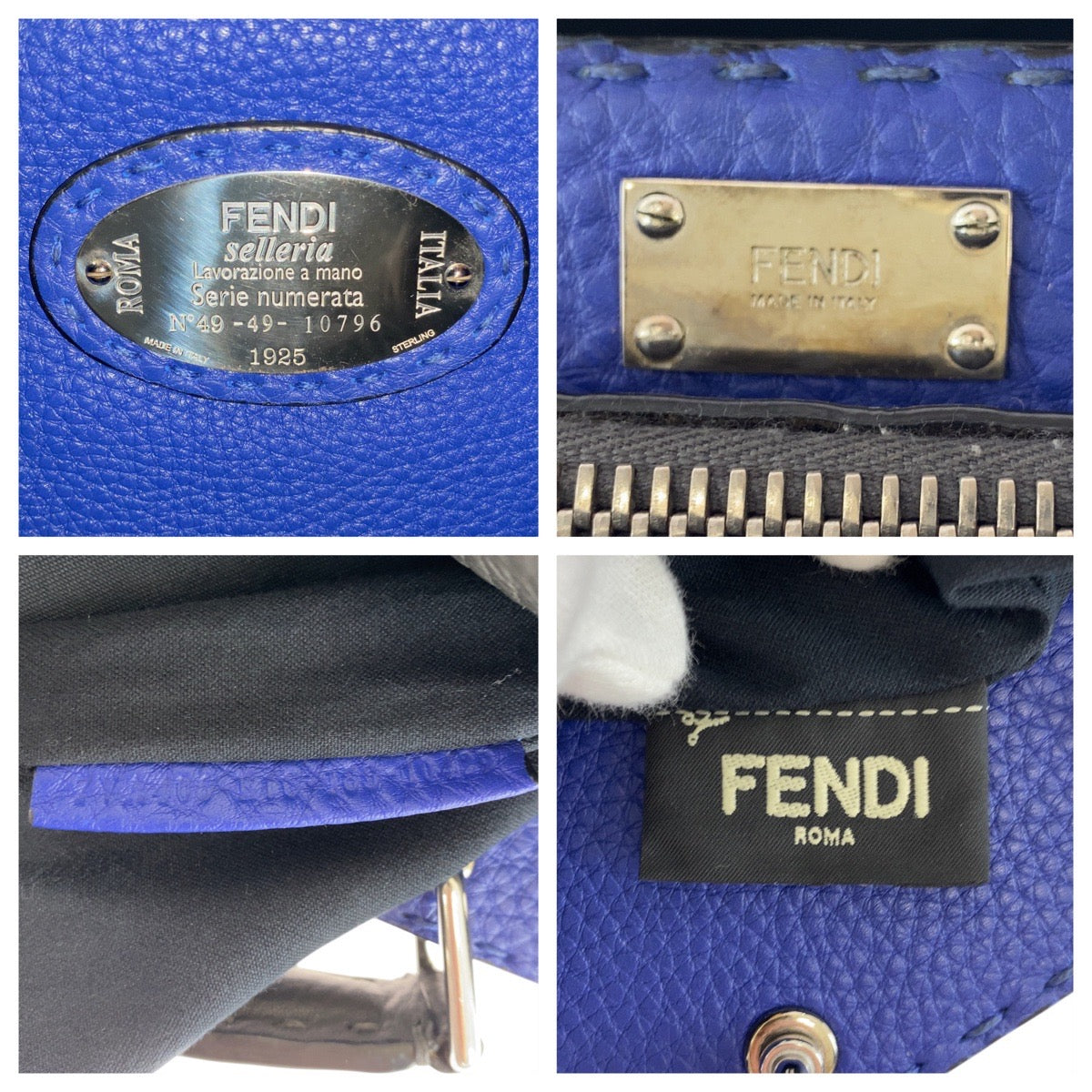 18489
FENDI フェンディ セレリア ピーカブー グレー シルバー金具 レザー 7VA406 ビジネスバッグ ブリーフケース  メンズ AB75