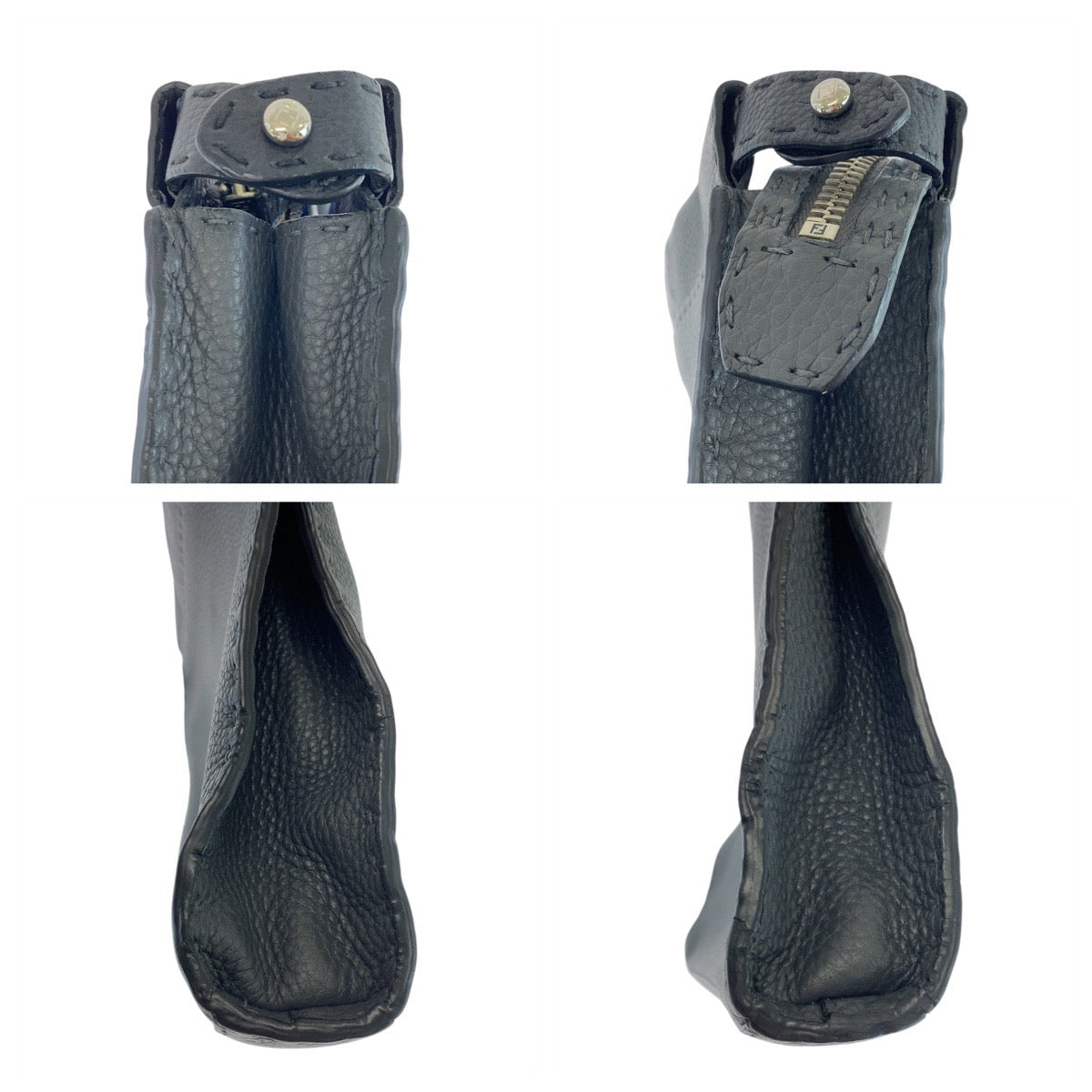 18489
FENDI フェンディ セレリア ピーカブー グレー シルバー金具 レザー 7VA406 ビジネスバッグ ブリーフケース  メンズ AB75