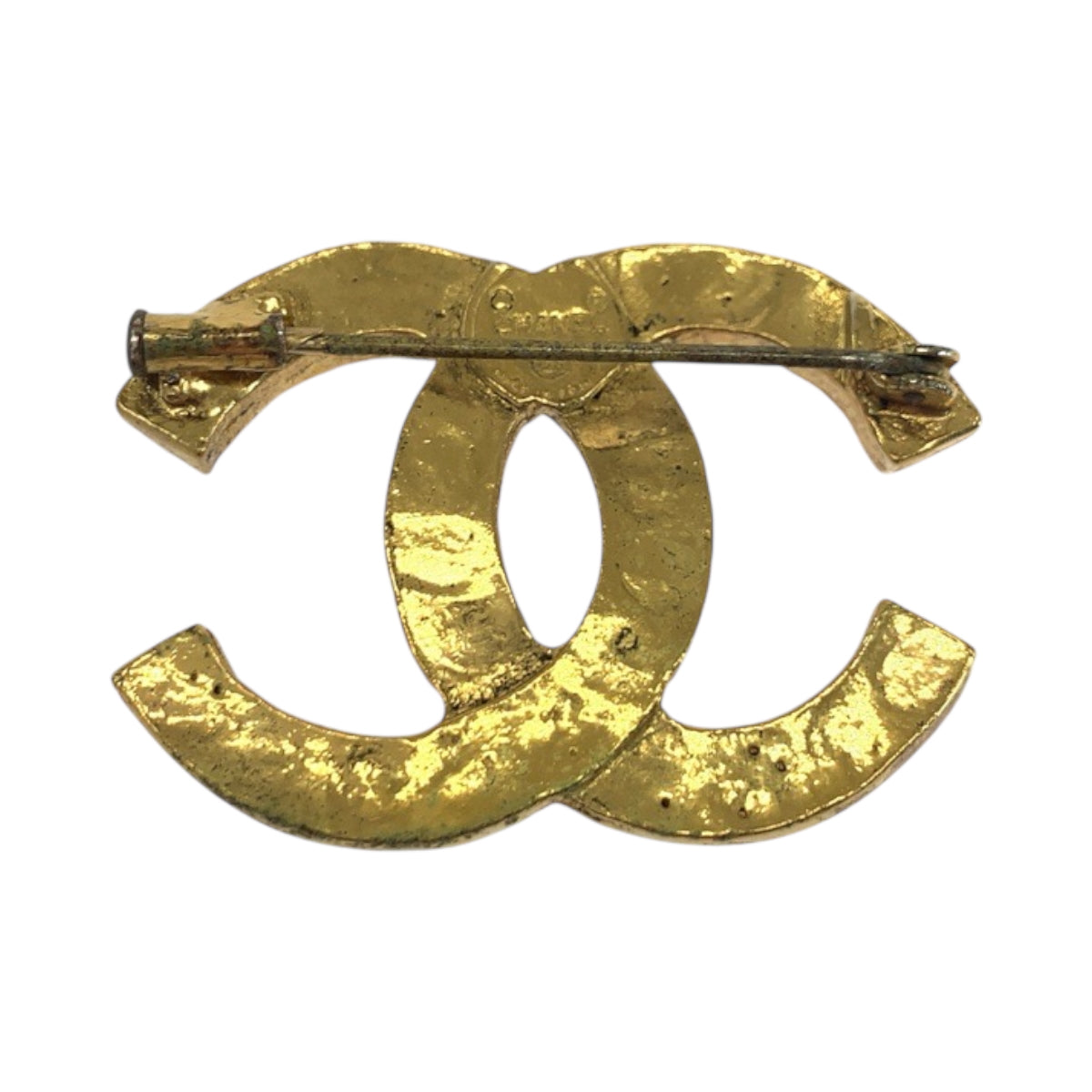 18491
CHANEL シャネル ヴィンテージ ココマーク ラインストーン ゴールド メタル ブローチ  レディース AB52