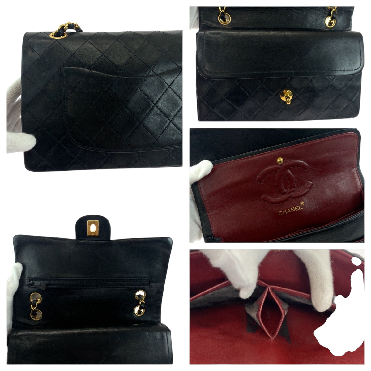 18492
CHANEL シャネル マトラッセ25 ダブルフラップ ココマーク ターンロック ブラック 黒 ゴールド金具 ラムスキン チェーンショルダーバッグ  レディース