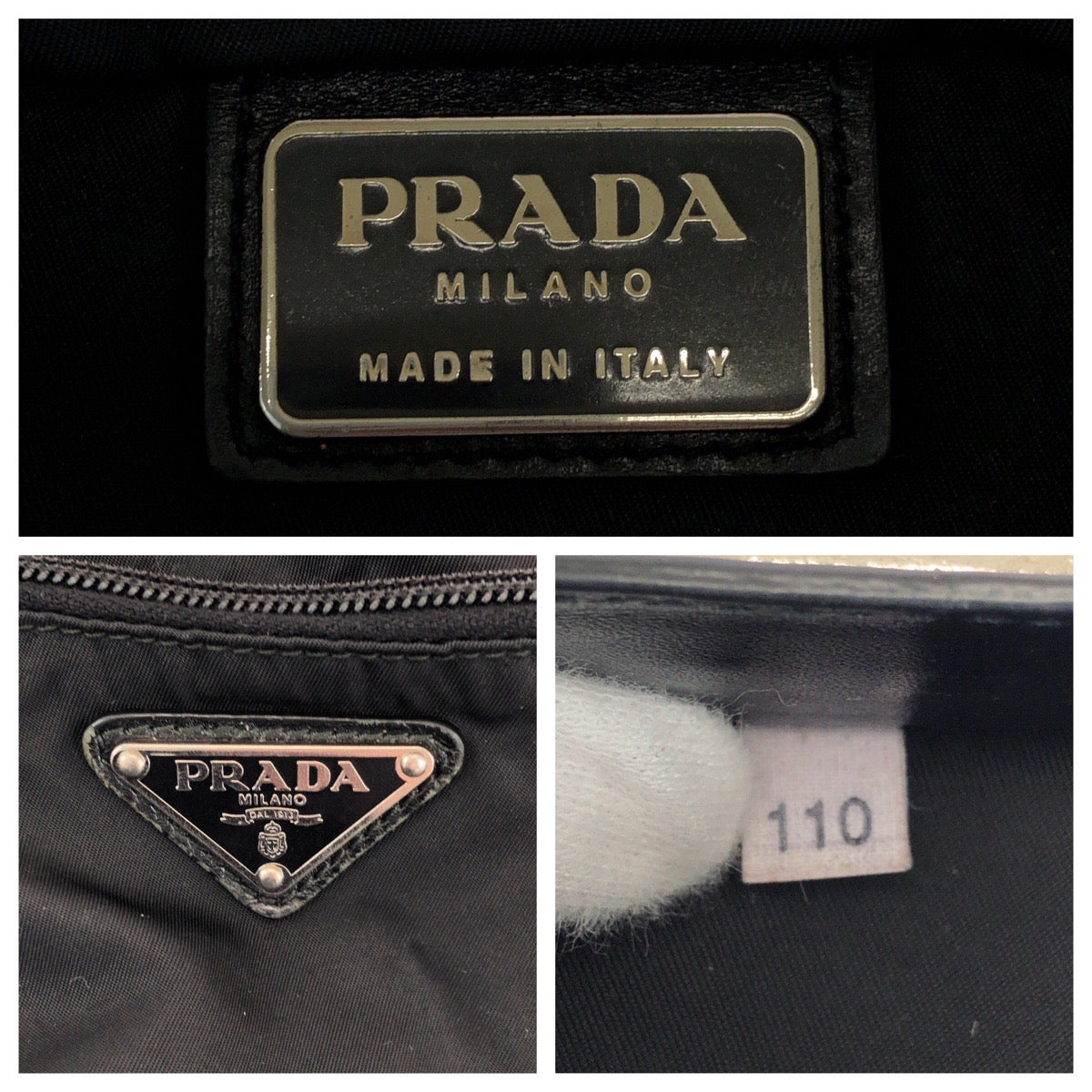 18493
PRADA プラダ テスート 三角ロゴプレート ブラック 黒 シルバー金具 ナイロン BT7372 ショルダーバッグ サコッシュ  レディース ABP38