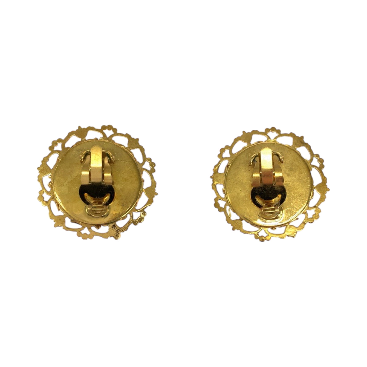 18494
CHANEL シャネル ヴィンテージ 溶岩 ココマーク バロックパール ゴールド ホワイト メタル イヤリング 28刻印 レディース AB40