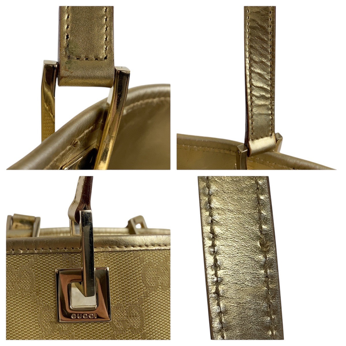 18498
GUCCI グッチ ゴールド ゴールド金具 GGキャンバス / レザー 002 1099 ショルダーバッグ トートバッグ レディース AB36