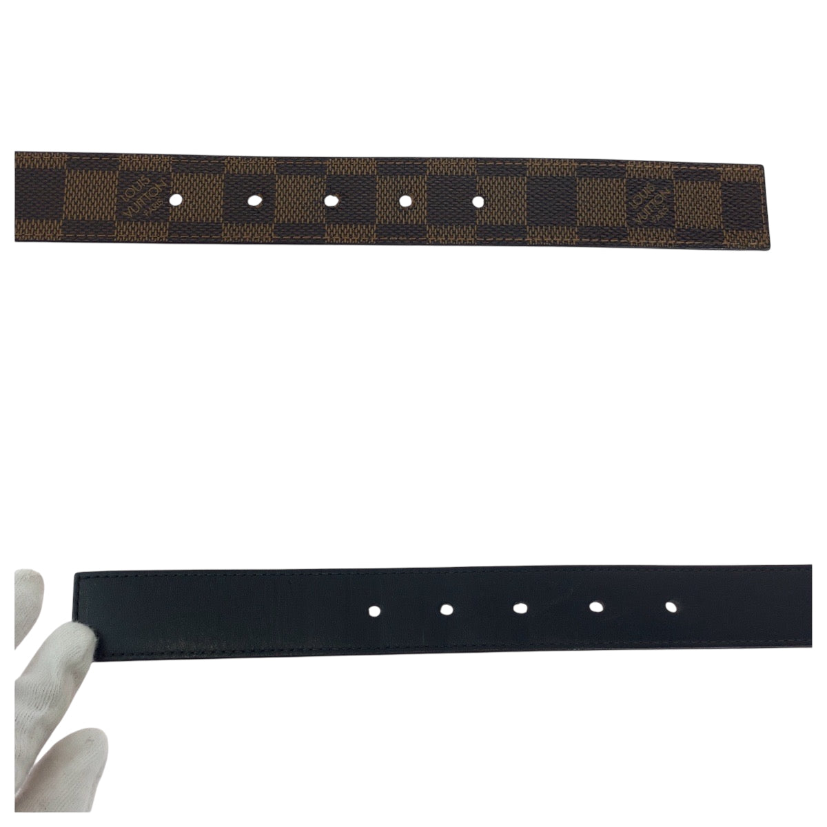 18500
LOUIS VUITTON ルイヴィトン ダミエ サンチュール キャレ 90cm/36inc ブラウン シルバー金具 PVC M6803 ベルト  メンズ AB27