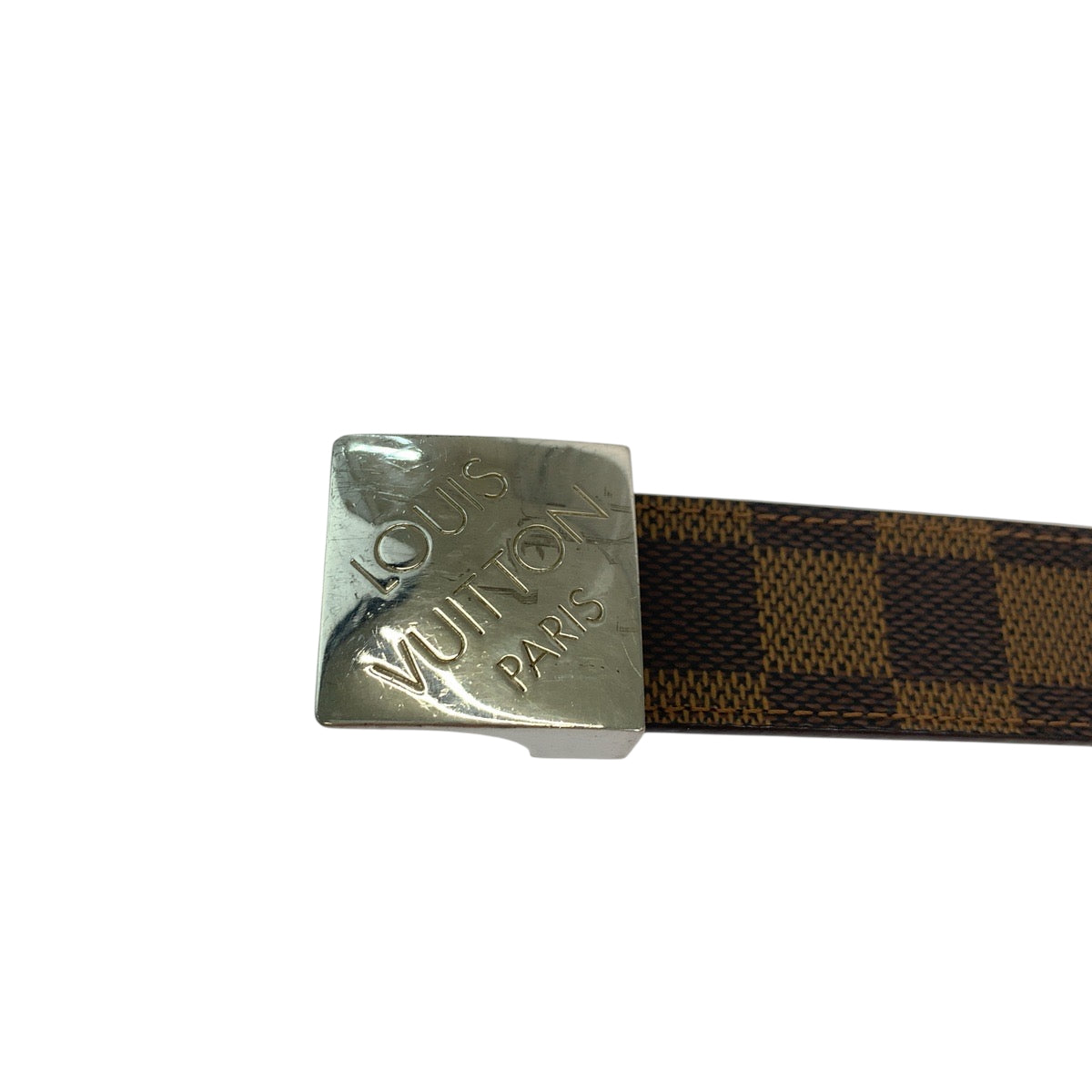 18500
LOUIS VUITTON ルイヴィトン ダミエ サンチュール キャレ 90cm/36inc ブラウン シルバー金具 PVC M6803 ベルト  メンズ AB27