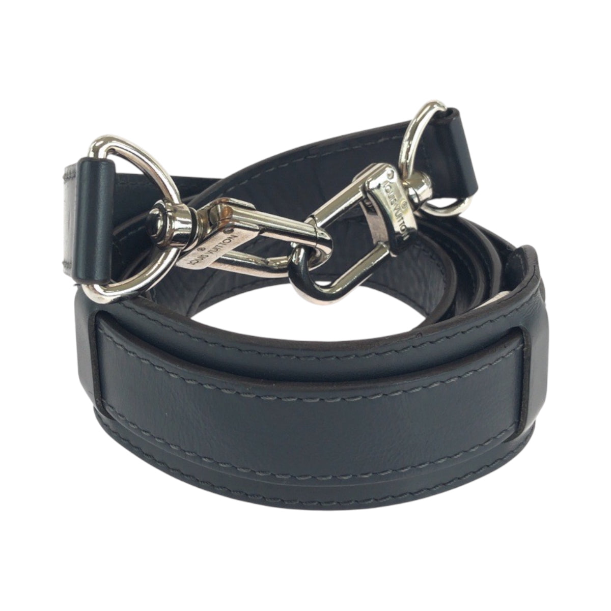 18501
LOUIS VUITTON ルイヴィトン グレー シルバー金具 レザー ショルダーストラップのみ  メンズ AB21