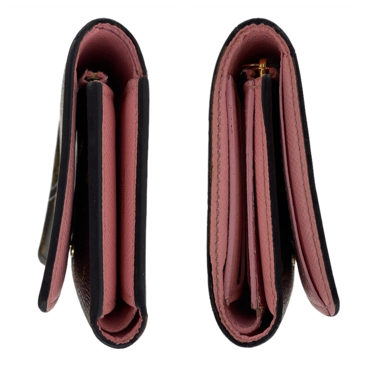 18502
LOUIS VUITTON ルイヴィトン モノグラム ヴィヴィエンヌ ポルトフォイユ ヴィクトリーヌ ブラウン ピンク ゴールド金具 PVC M69754 折財布 コンパクトウォレット  レディース ABP48