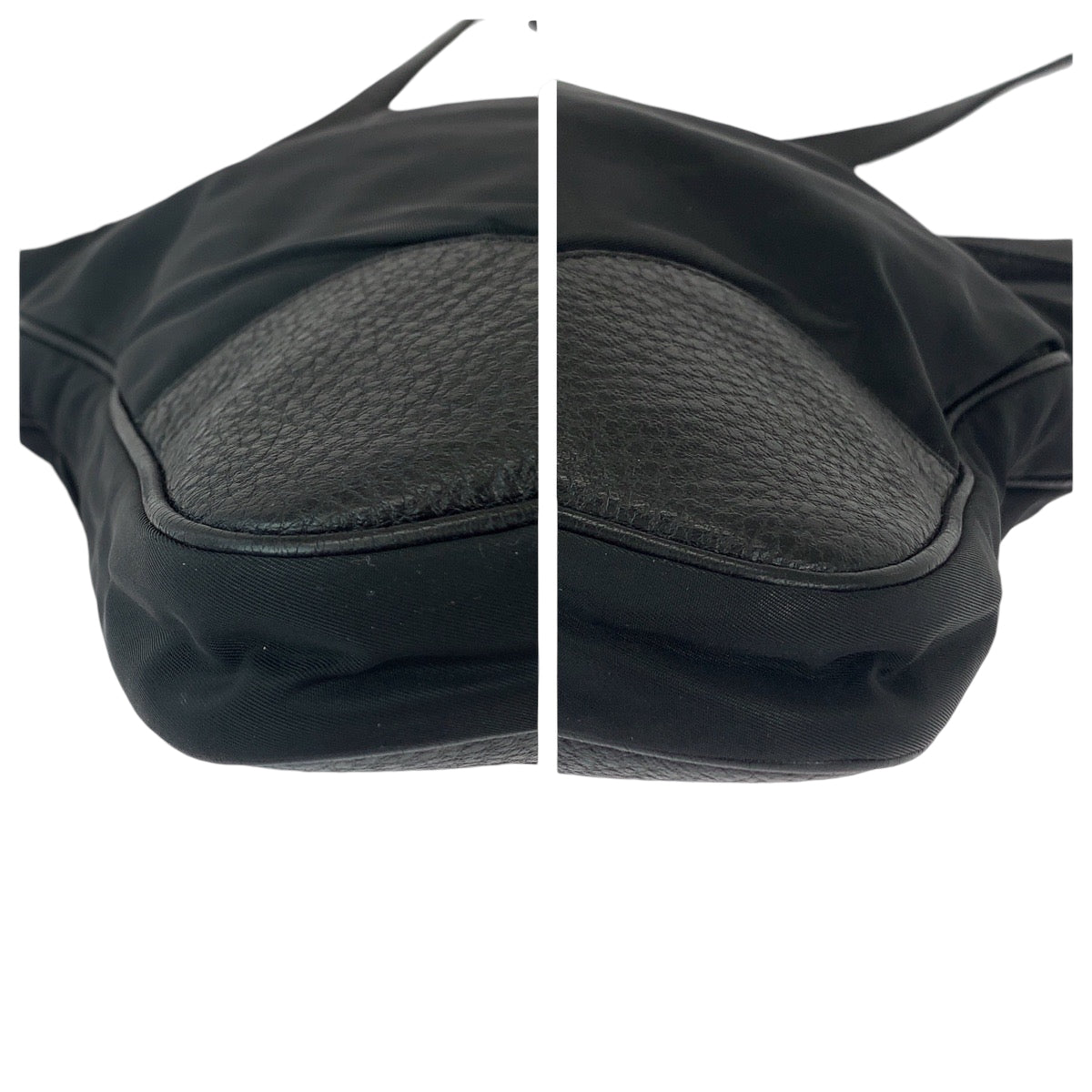 18504
PRADA プラダ テスート ヴィッテロダイノ 三角ロゴプレート ブラック 黒 シルバー金具 ナイロン / レザー ショルダーバッグ メッセンジャーバッグ メンズ A58