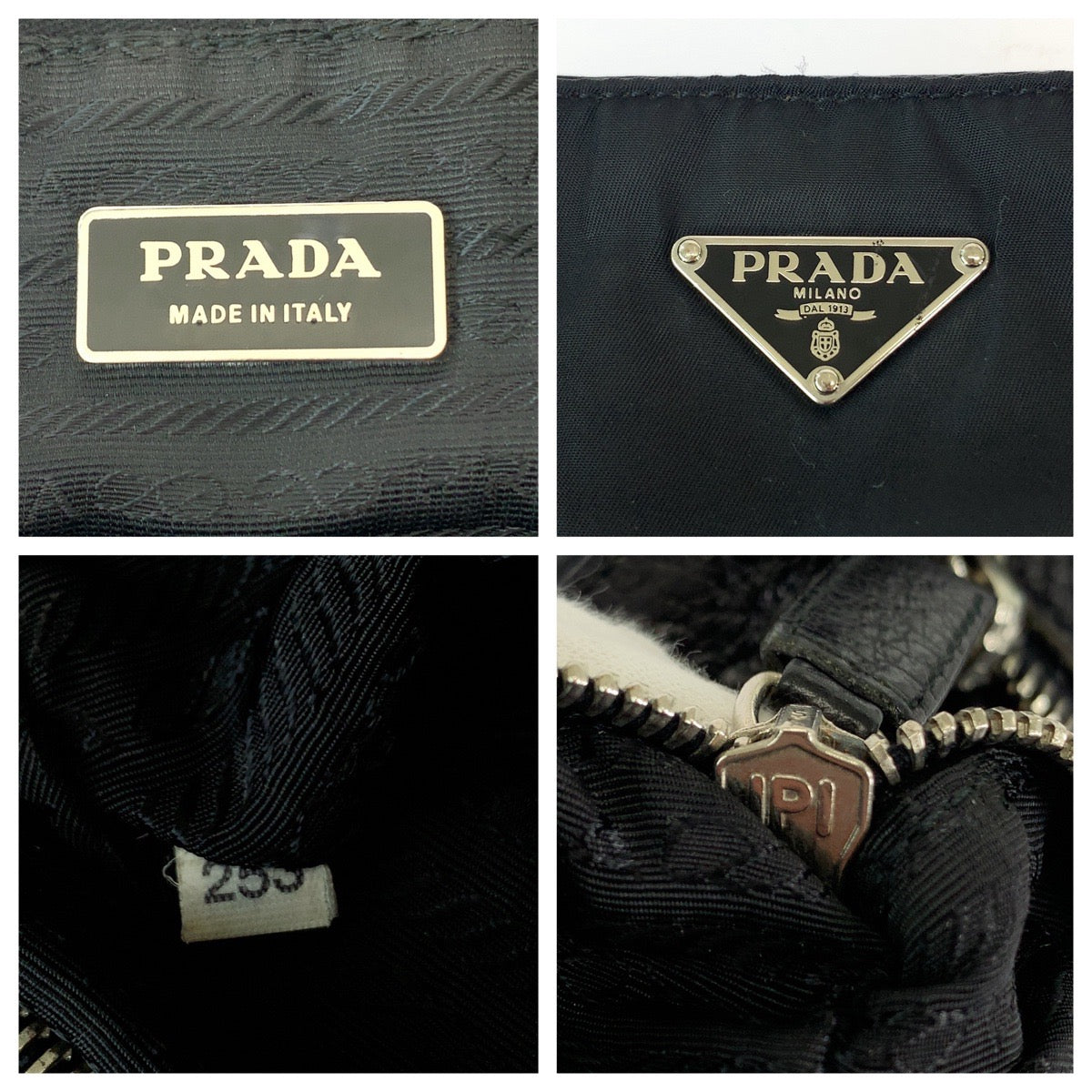 18504
PRADA プラダ テスート ヴィッテロダイノ 三角ロゴプレート ブラック 黒 シルバー金具 ナイロン / レザー ショルダーバッグ メッセンジャーバッグ メンズ A58