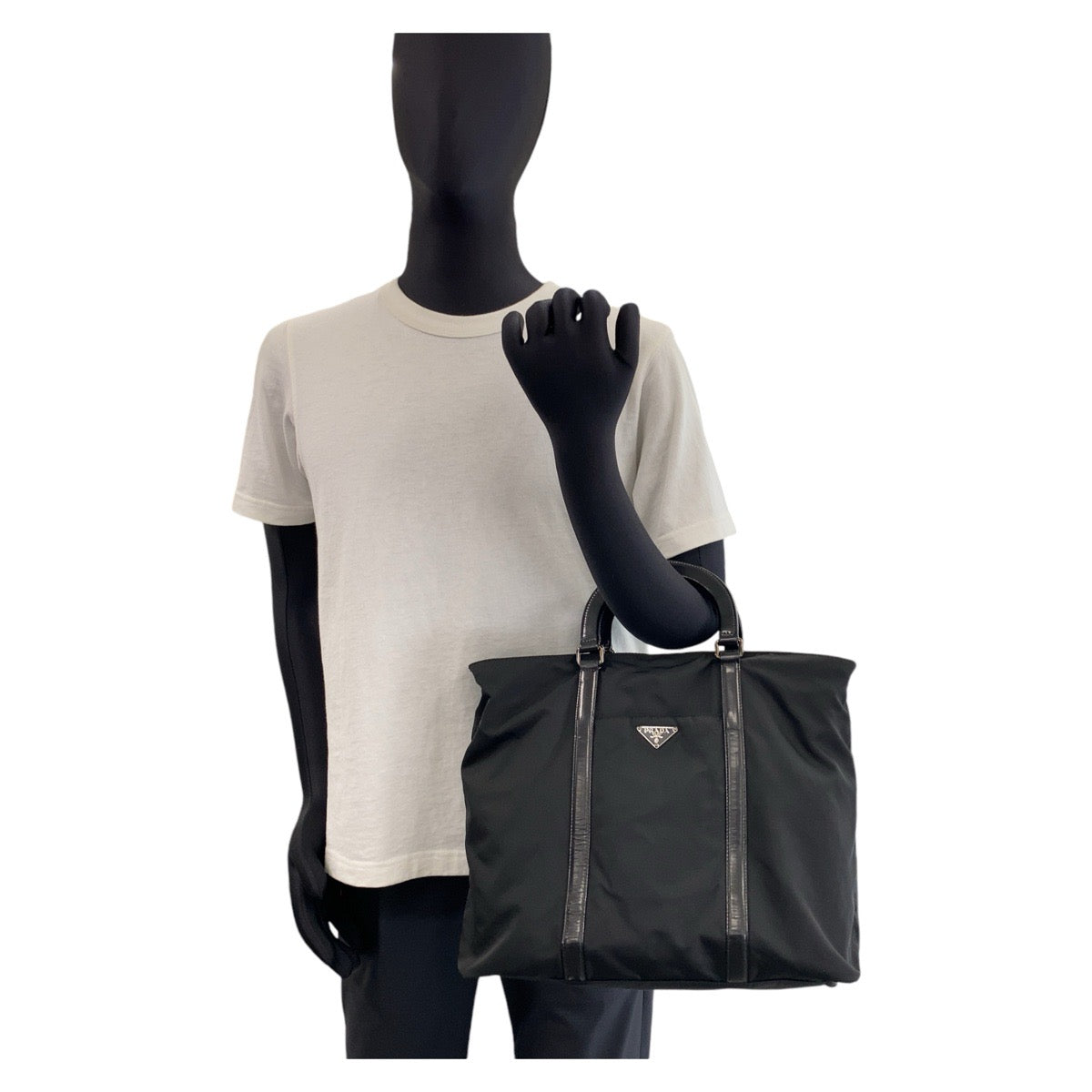 18505
PRADA プラダ テスート 三角ロゴプレート ストラップあり ブラック 黒 ガンメタ金具 ナイロン / レザー ビジネスバッグ ブリーフケース 2way  メンズ ABP54