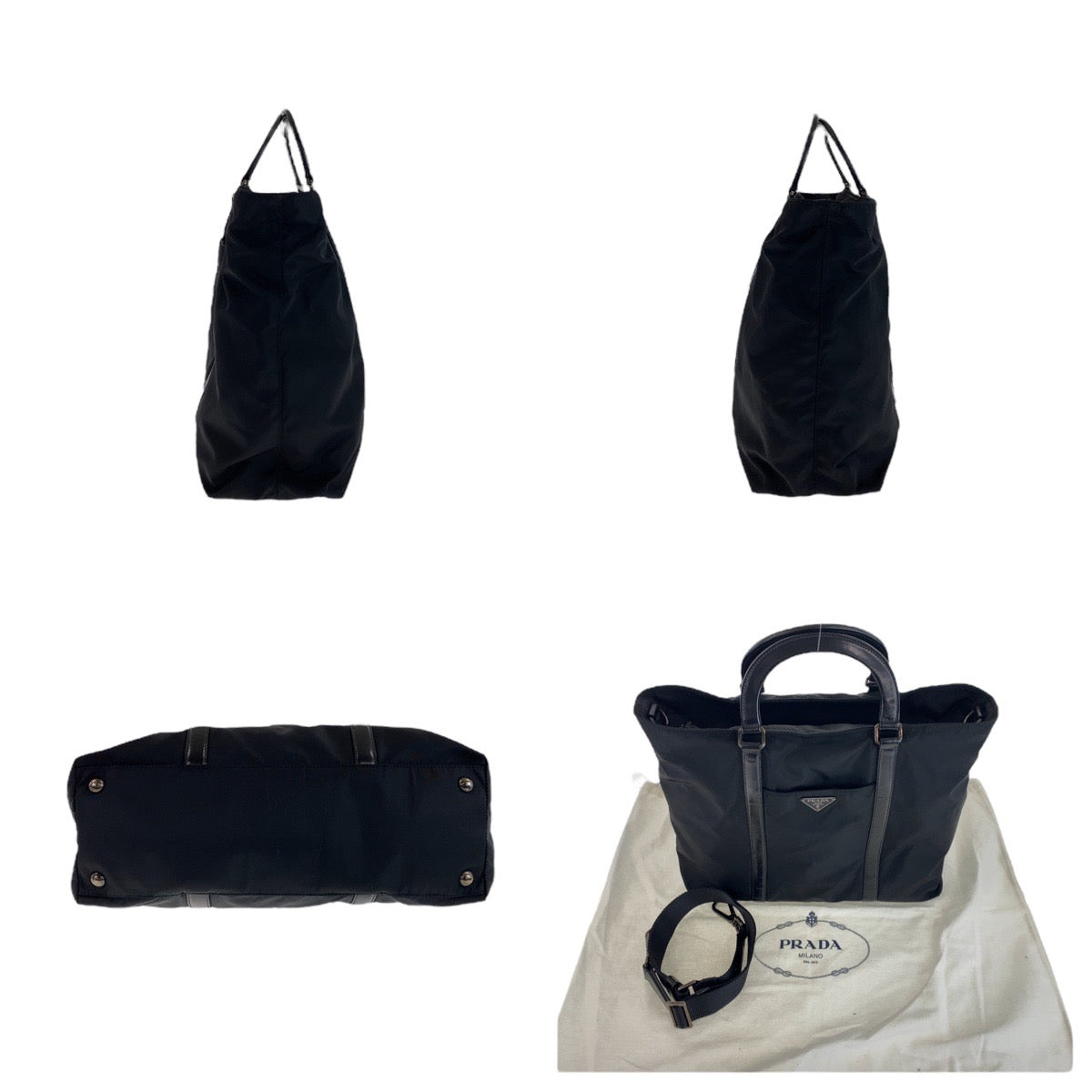 18505
PRADA プラダ テスート 三角ロゴプレート ストラップあり ブラック 黒 ガンメタ金具 ナイロン / レザー ビジネスバッグ ブリーフケース 2way  メンズ ABP54
