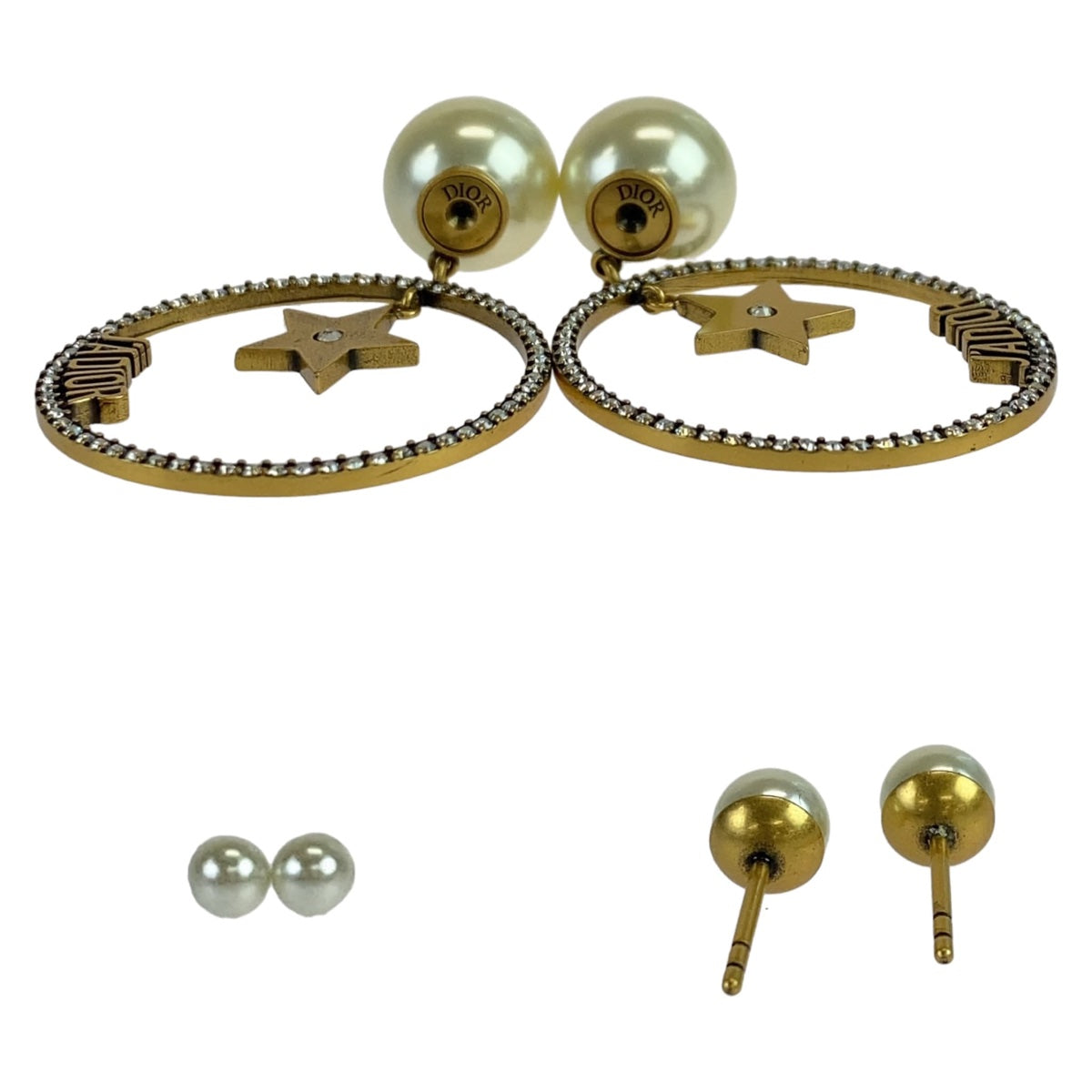 18507
Dior ディオール JA DIOR ゴールド フェイクパール / メタル ピアス フェイクパール  レディース ABP48