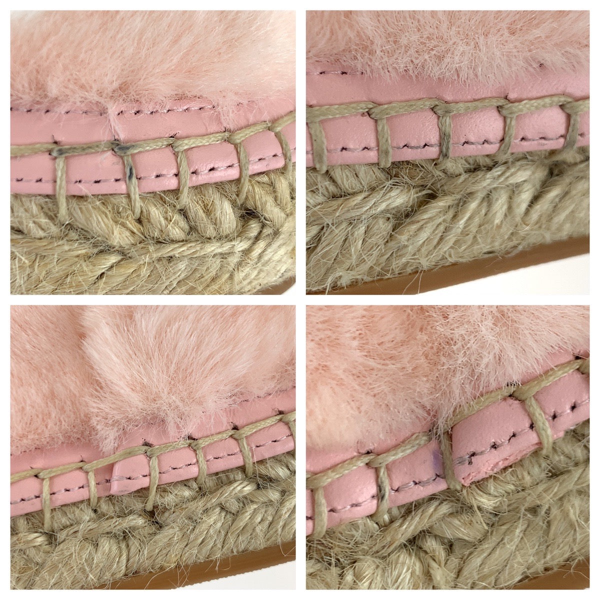 18509
LOUIS VUITTON ルイヴィトン シーショアライン サイズ35 ピンク ホワイト フェイクファー 1A51OI スリッポン エスパドリーユ レディース S110