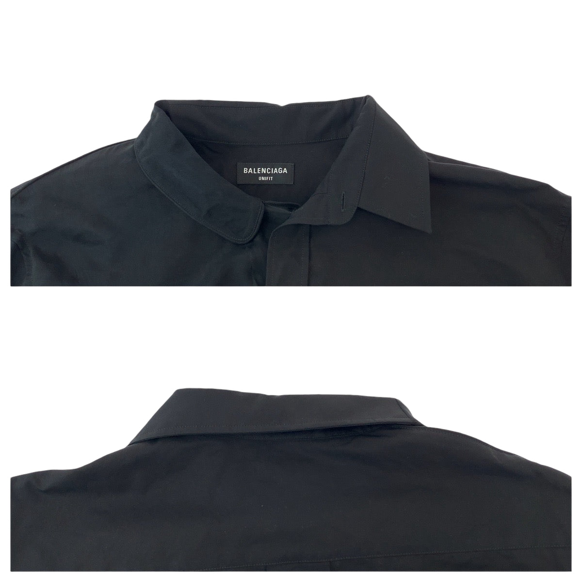 18511
BALENCIAGA バレンシアガ 胃素材 ドッキング サイズXXS ブラック コットン 658854 TKO13 長袖シャツ ドッキングシャツ メンズ A36
